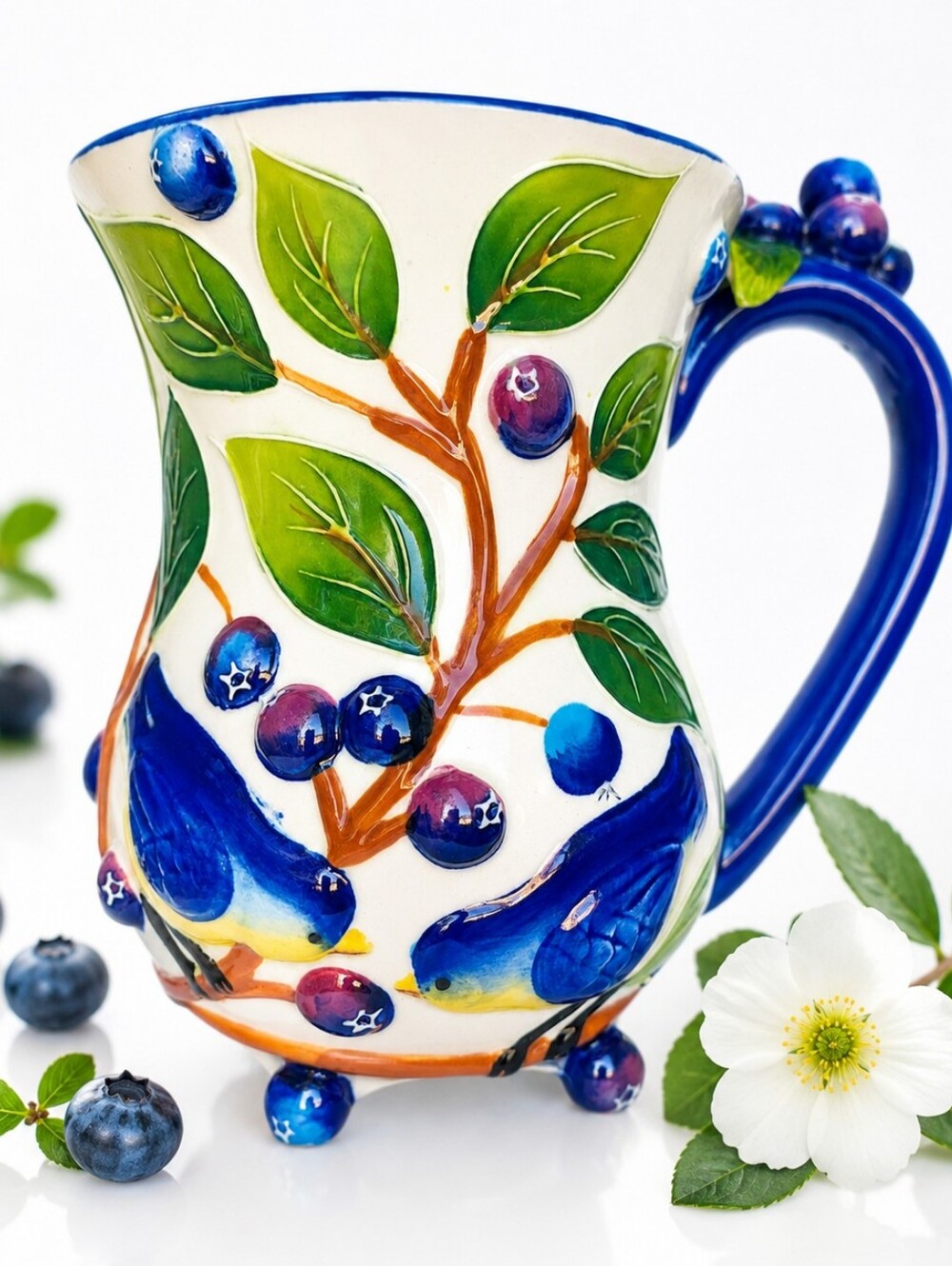 Blue Sky 2004 Blueberry Bird Ceramic Mug